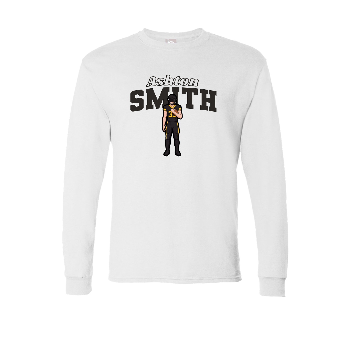 Long Sleeve Tee — Name Arch in White