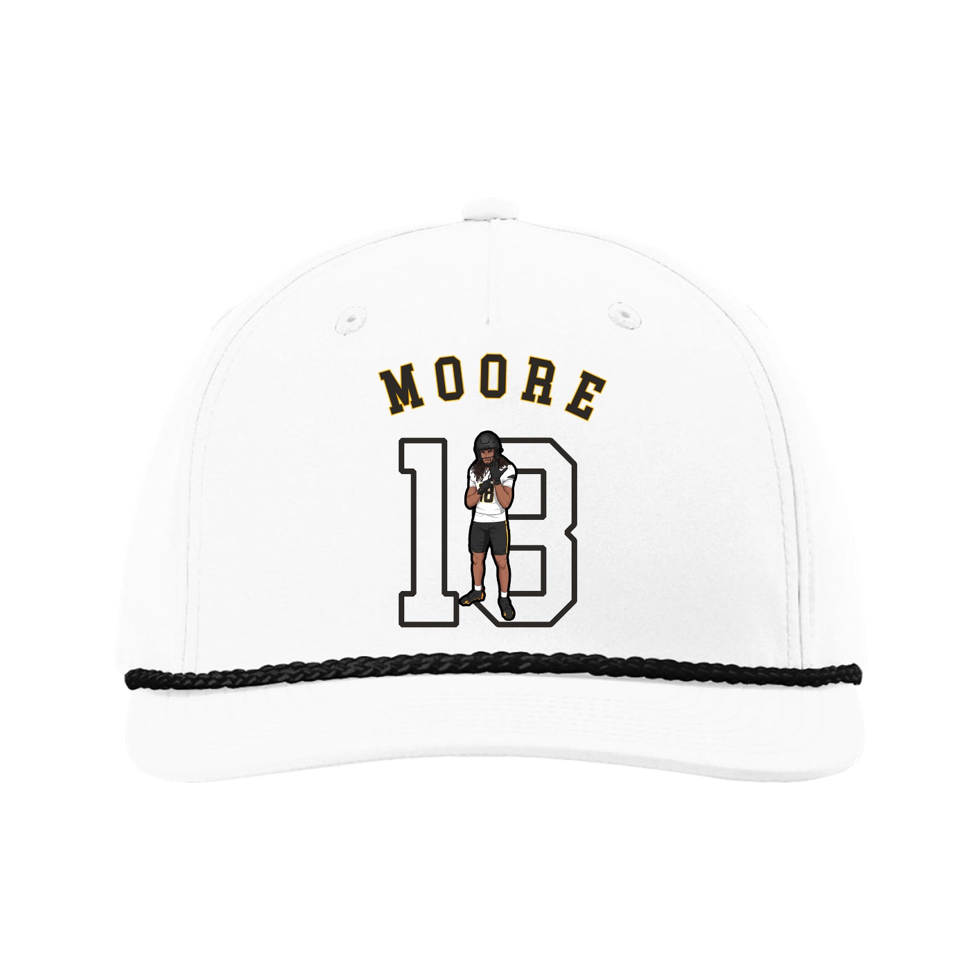 Five-Panel Classic Rope Cap — Shirsey Arch in White
