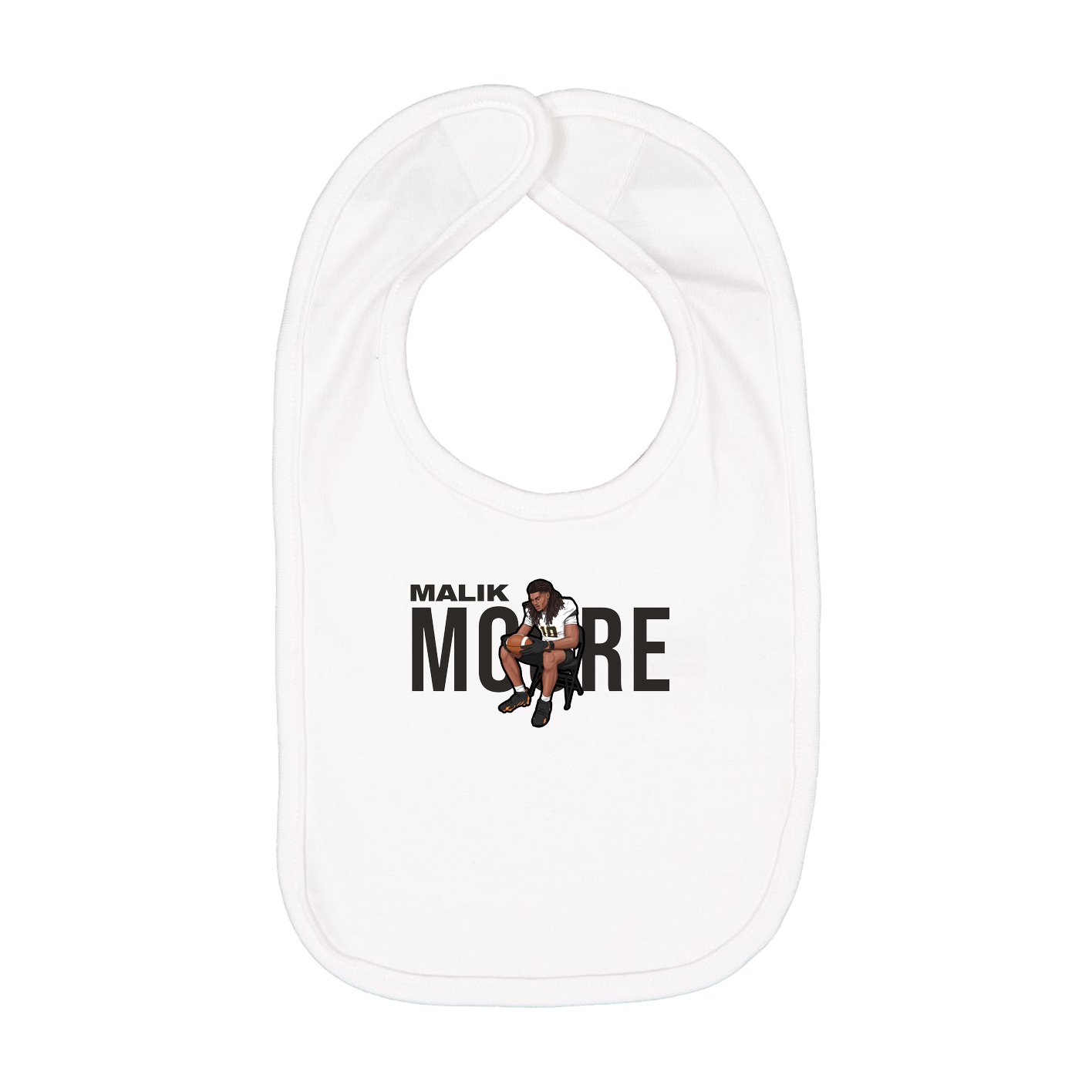 Infant Bib — Player Name in White