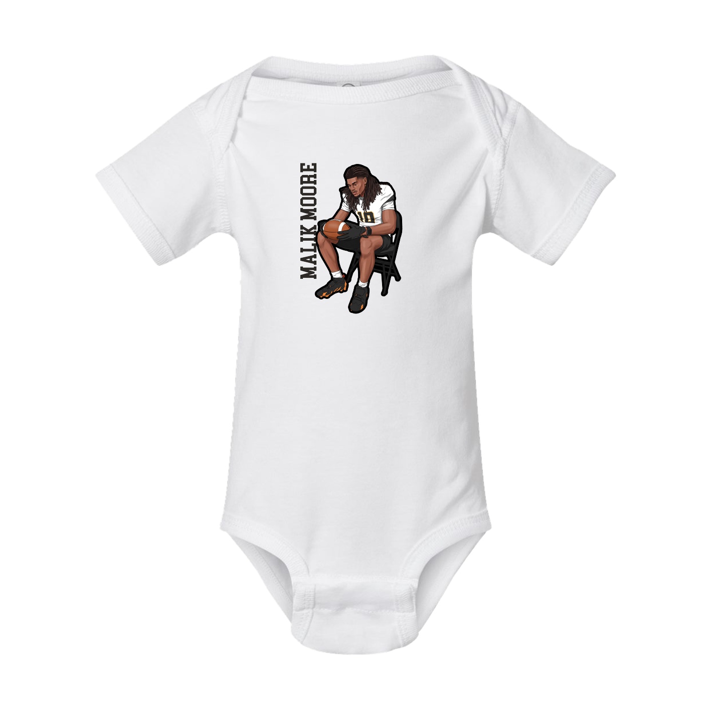 Baby Onesie — Name Vertical in White
