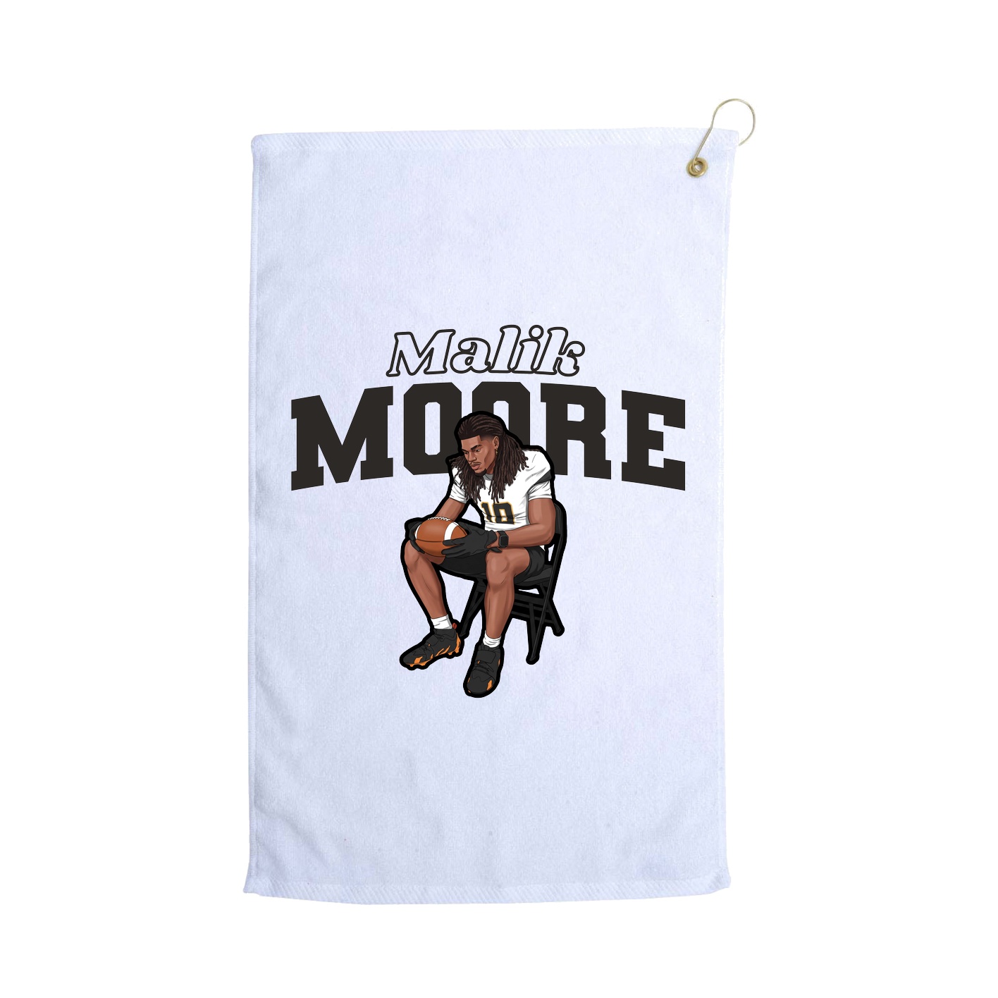 Golf Towel — Name Arch in White