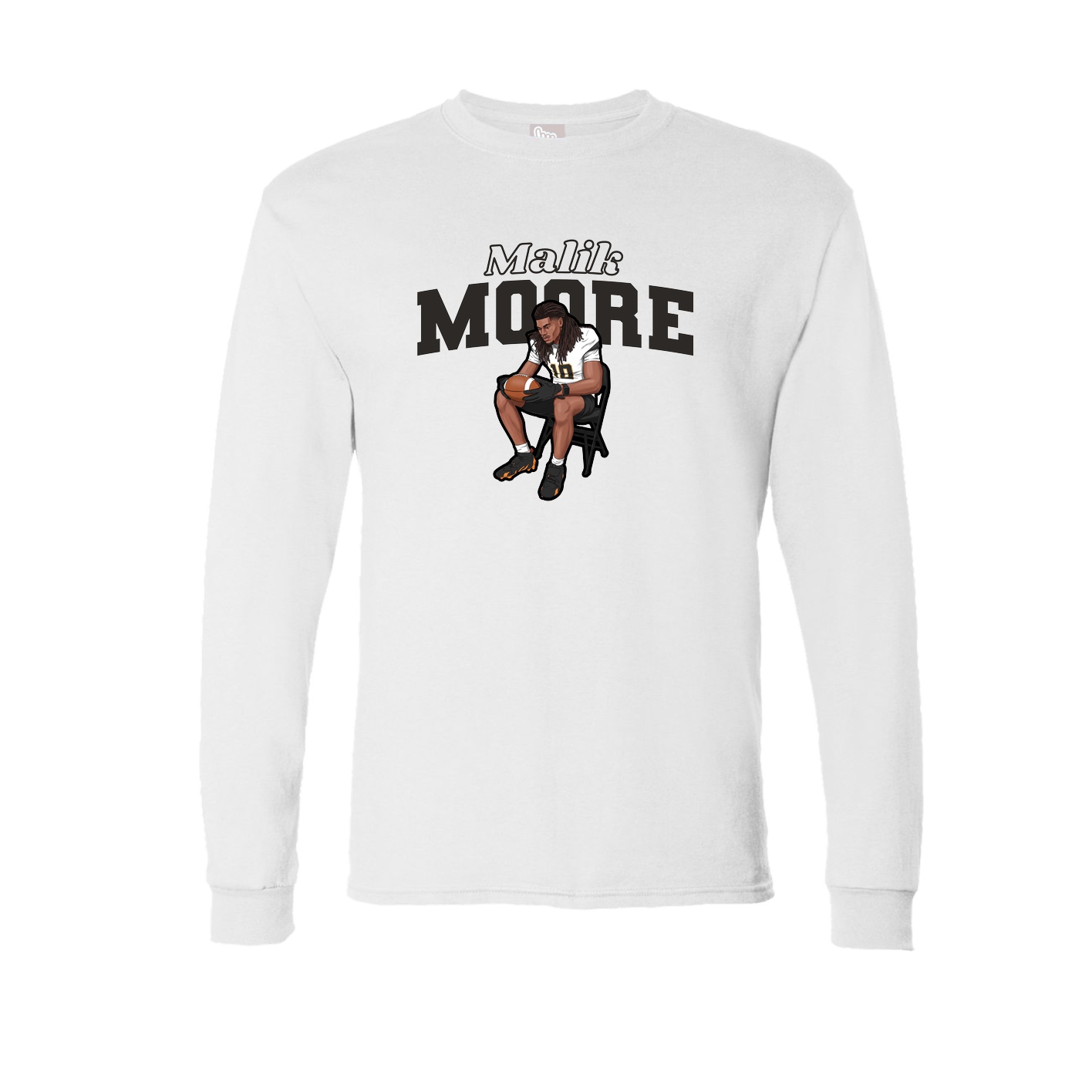Long Sleeve Tee — Name Arch in White