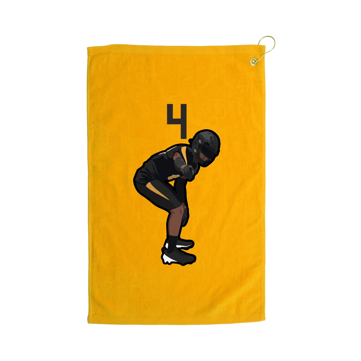 Golf Towel — Number Top in Gold