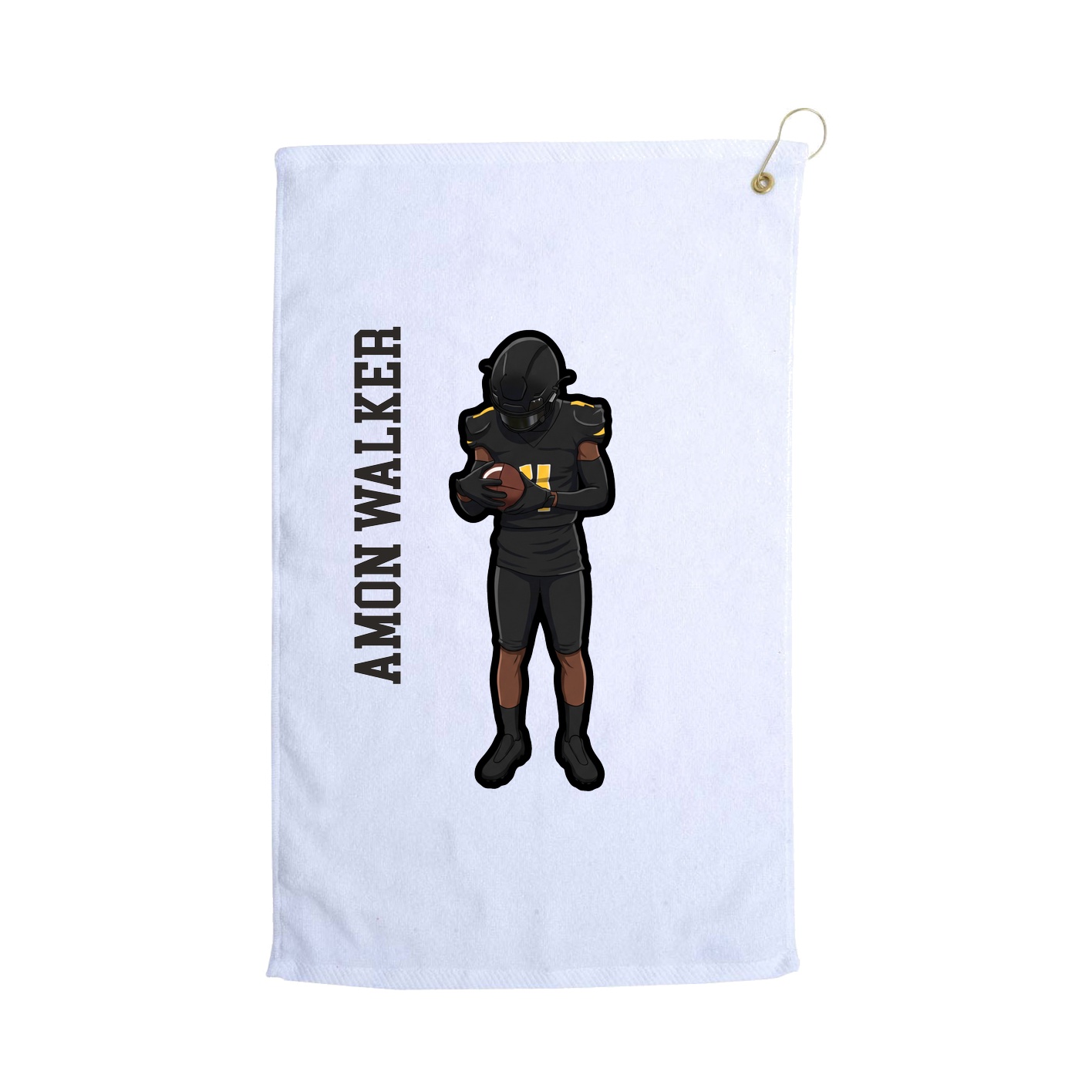 Golf Towel — Name Vertical in White