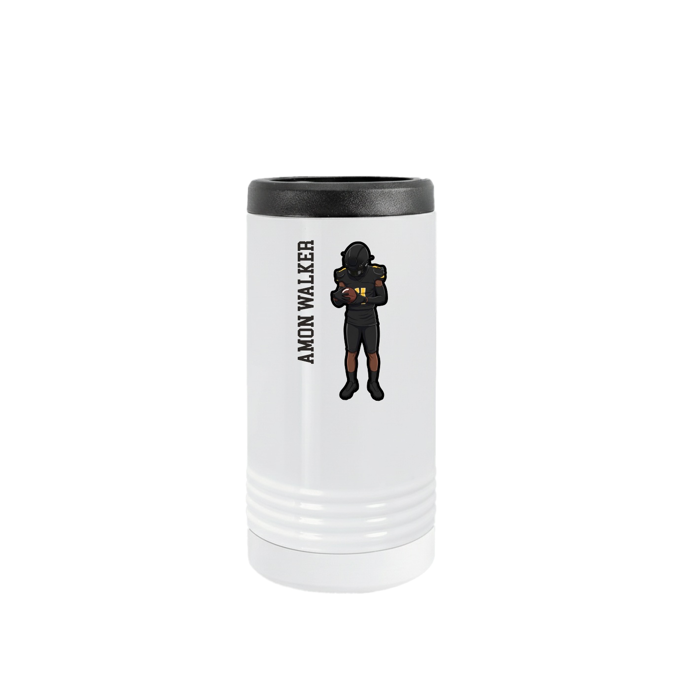 Slim Beverage Holder — Name Vertical in White