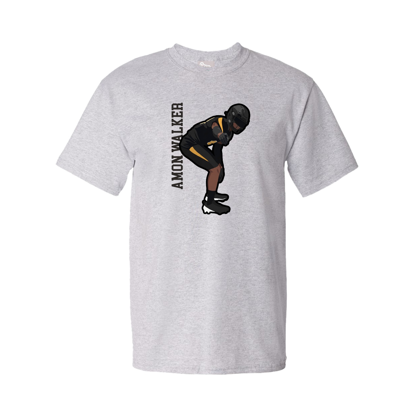 Youth Tee — Name Vertical in Grey