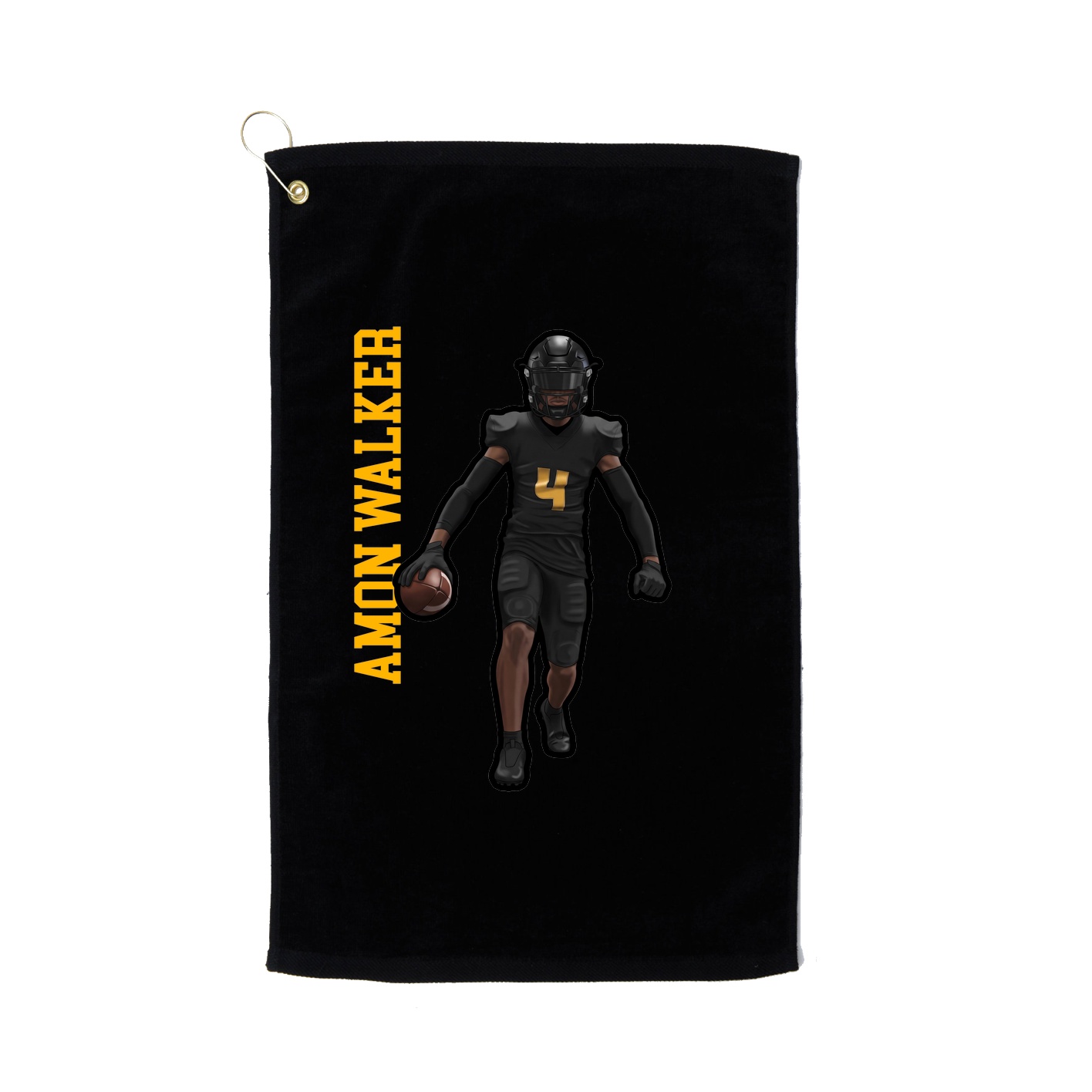 Golf Towel — Name Vertical in Black