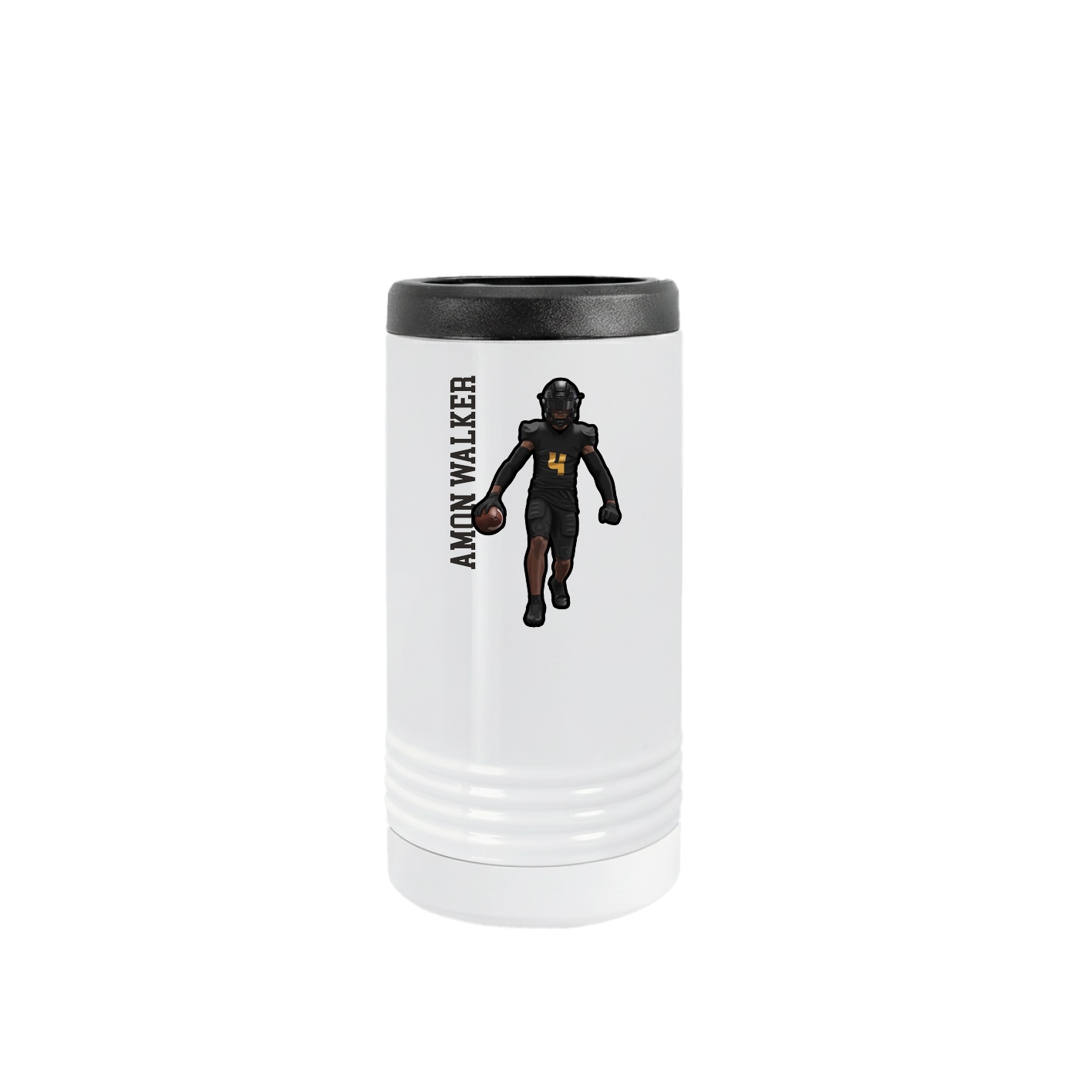 Slim Beverage Holder — Name Vertical in White