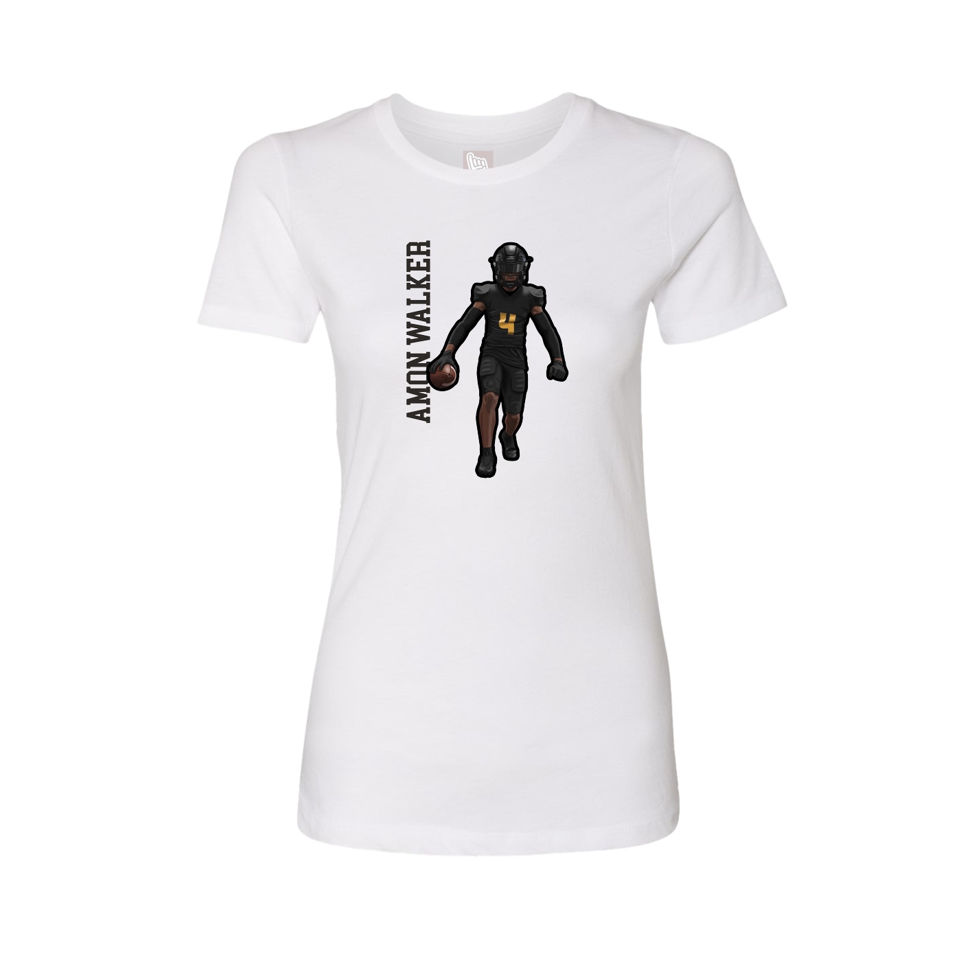 Fitted Women's Tee — Name Vertical in White
