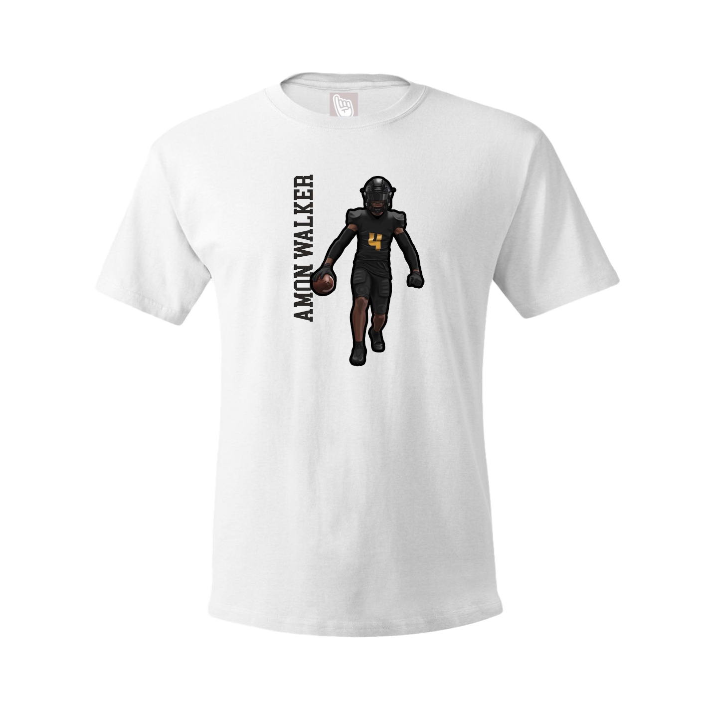 Youth Tee — Name Vertical in White
