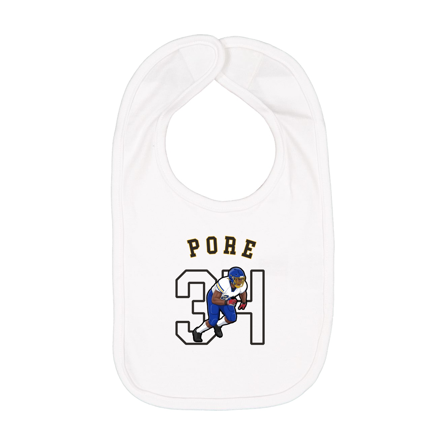 Infant Bib — Shirsey Arch in White