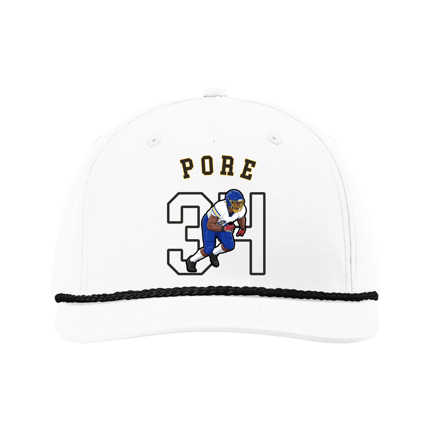 Five-Panel Classic Rope Cap — Shirsey Arch in White