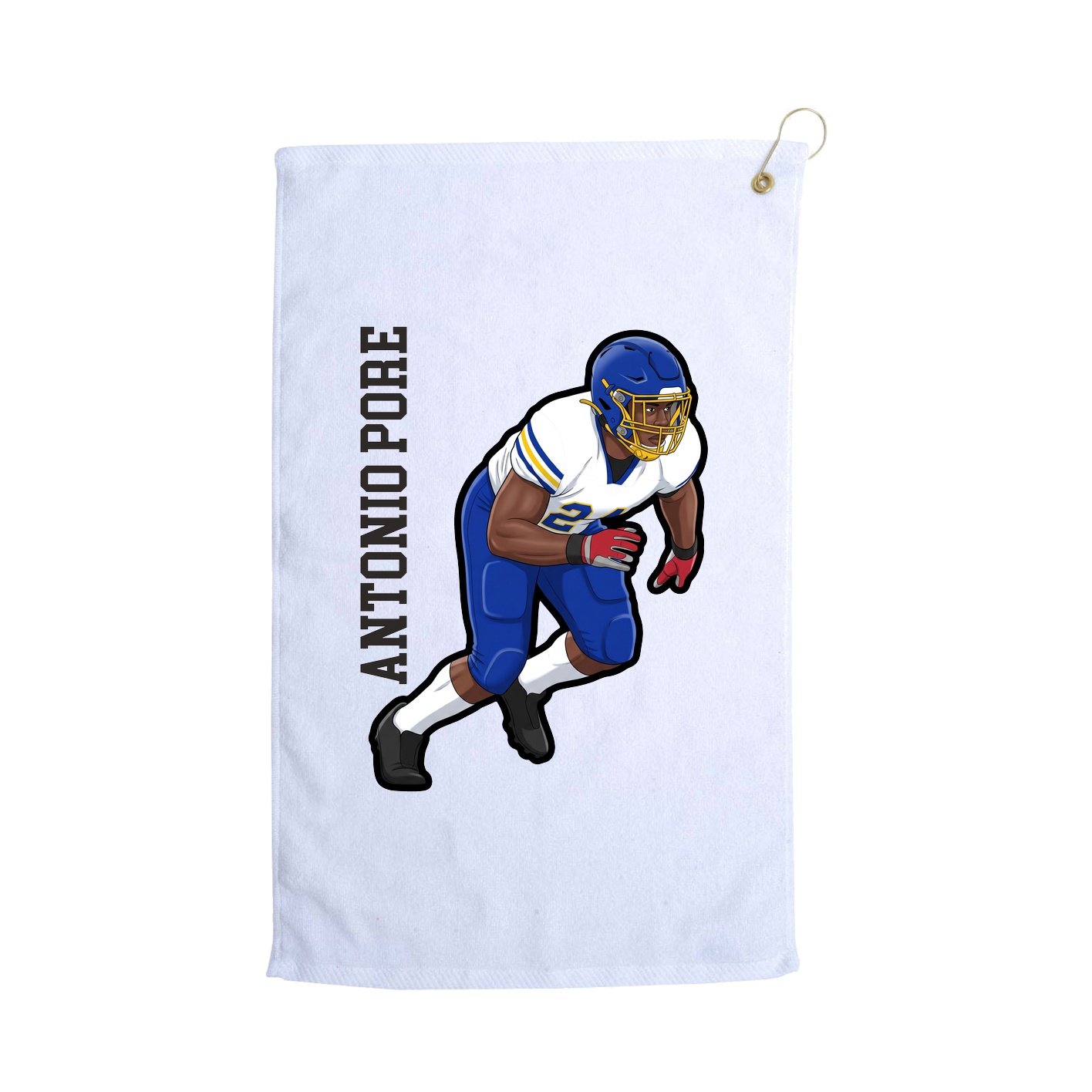 Golf Towel — Name Vertical in White