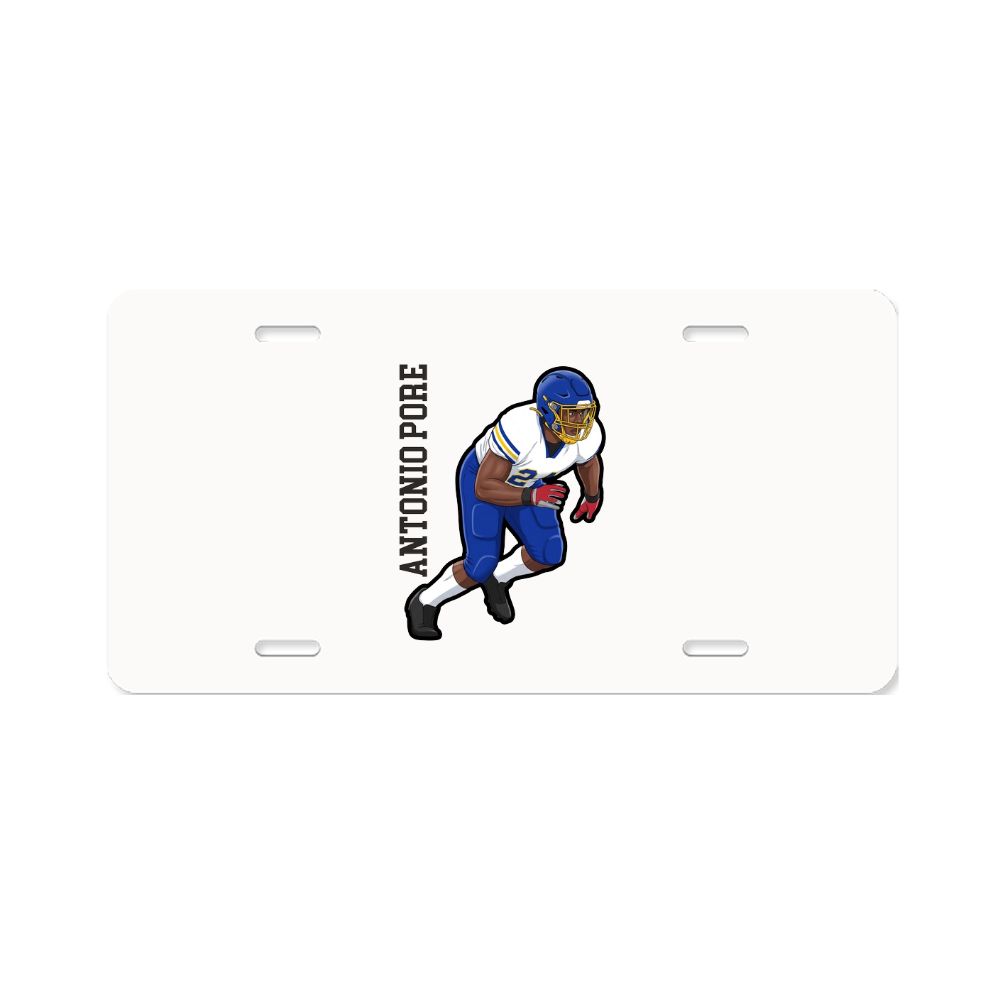 License Plate — Name Vertical in Classic