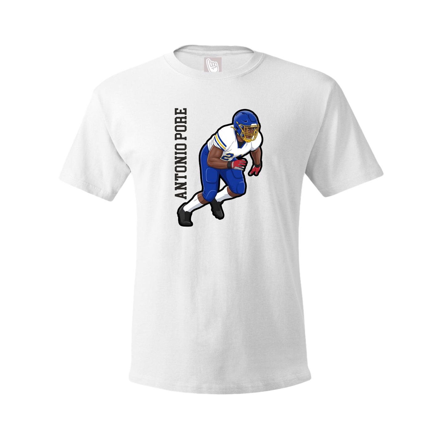 Tee — Name Vertical in White