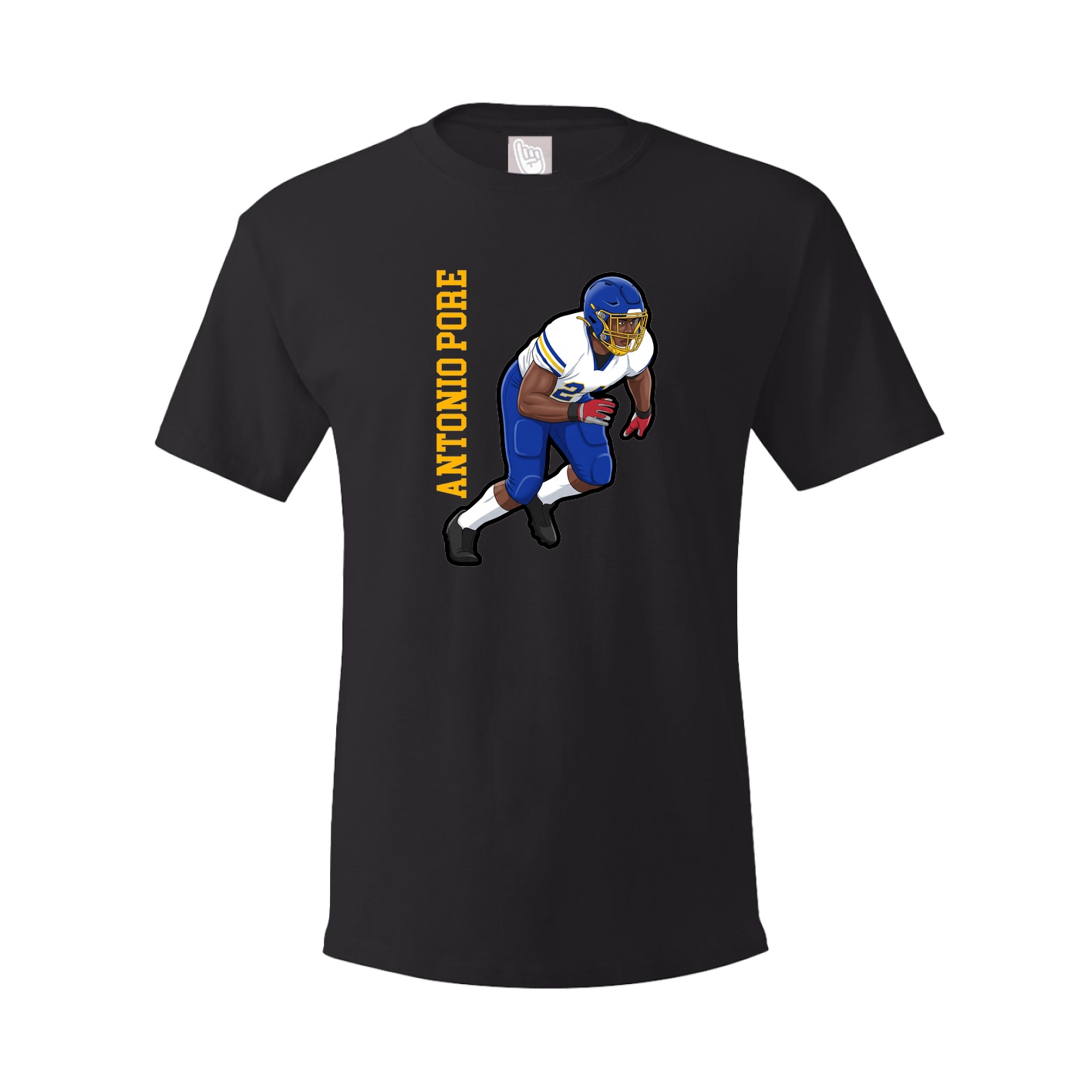 Youth Tee — Name Vertical in Black