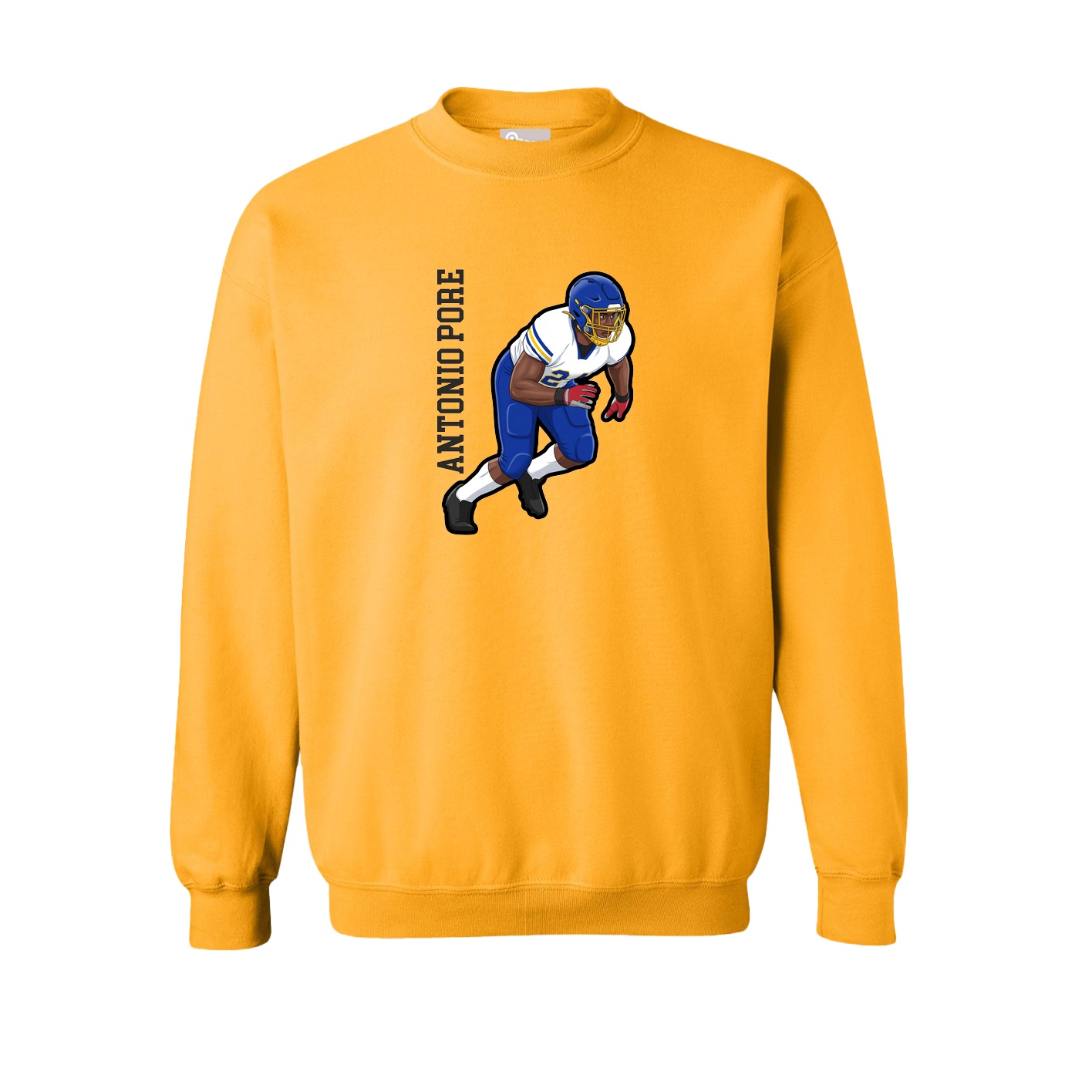 Fleece Crew — Name Vertical in Gold