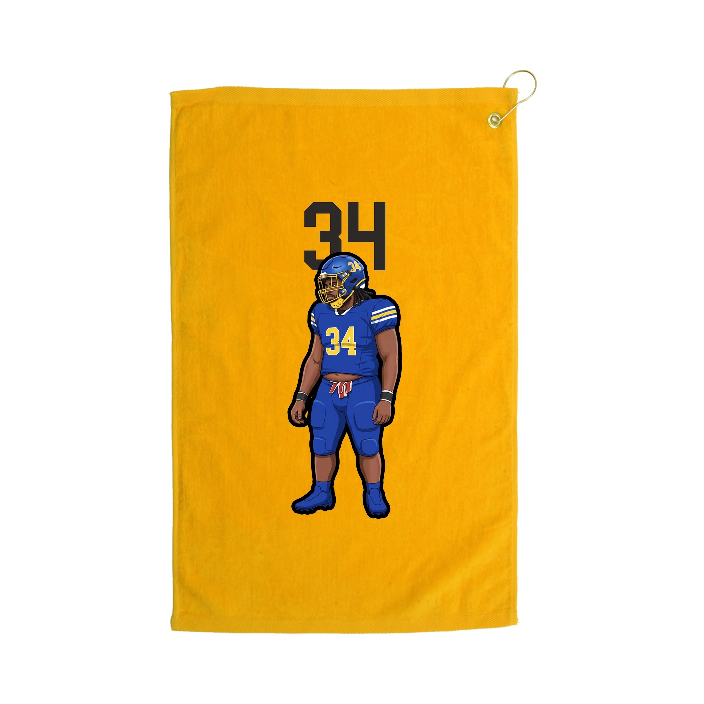 Golf Towel — Number Top in Gold