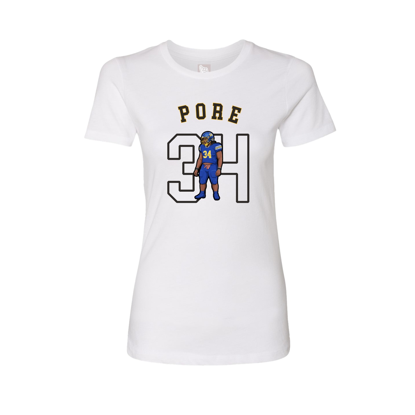 Fitted Women's Tee — Shirsey Arch in White