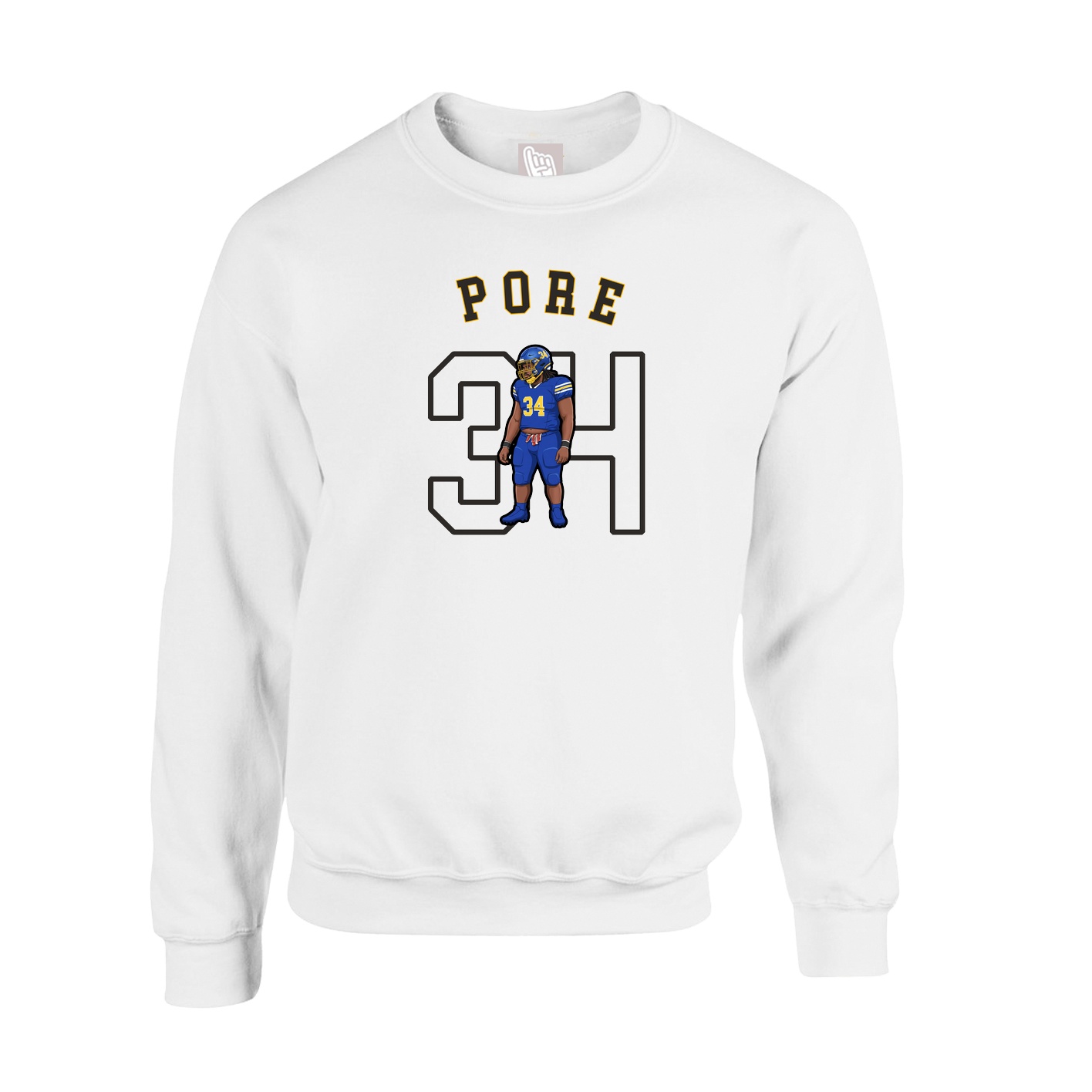 Fleece Crew — Shirsey Arch in White
