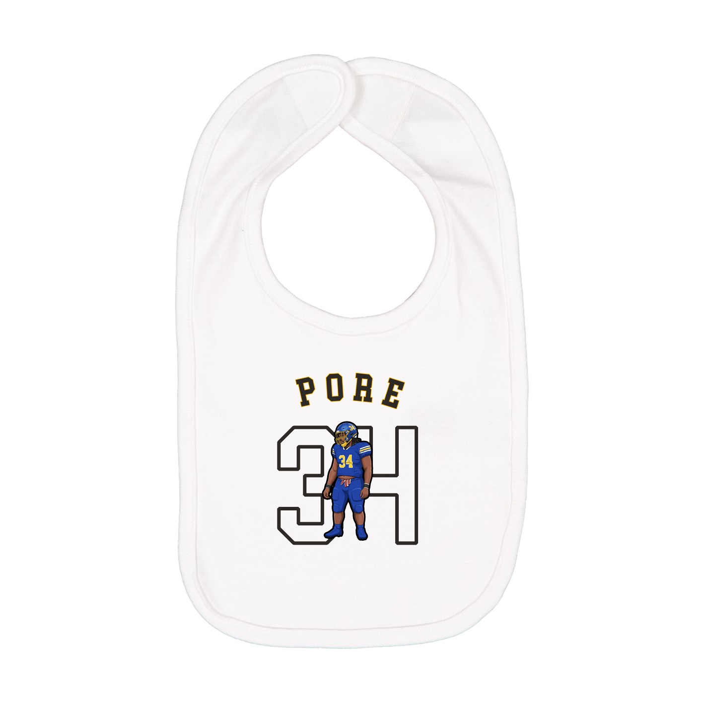 Infant Bib — Shirsey Arch in White