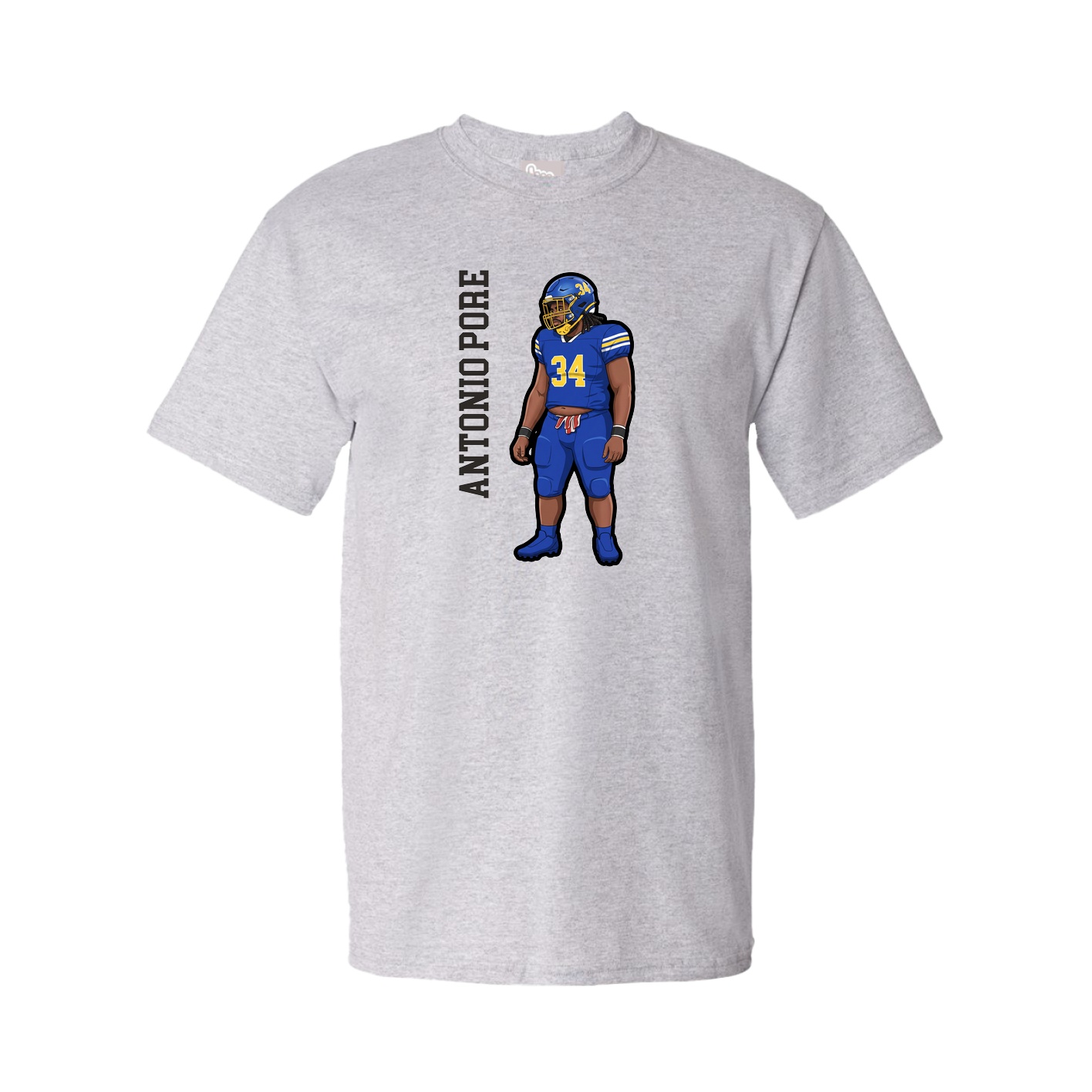 Tee — Name Vertical in Grey