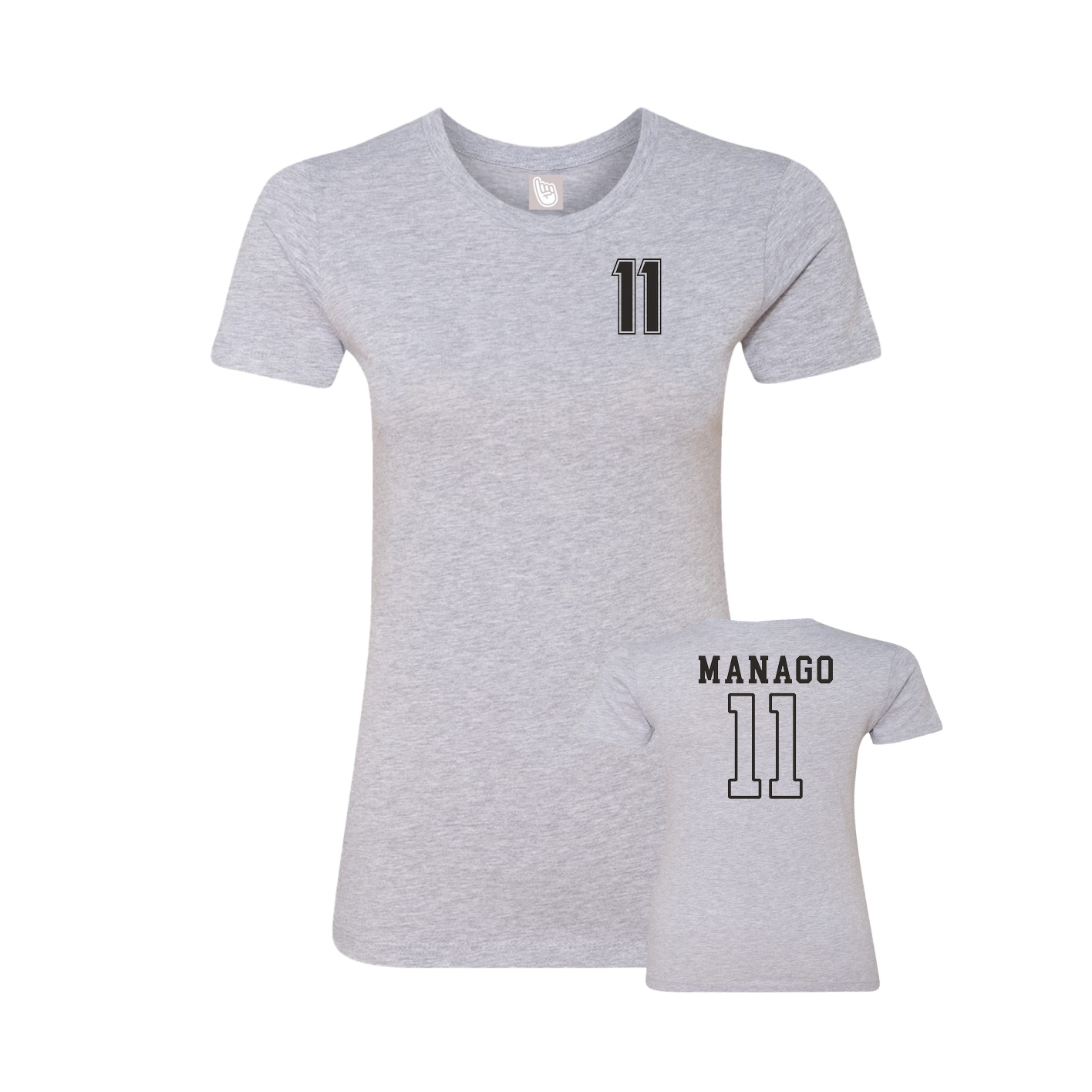 Womens Tee — Chest Back in Grey