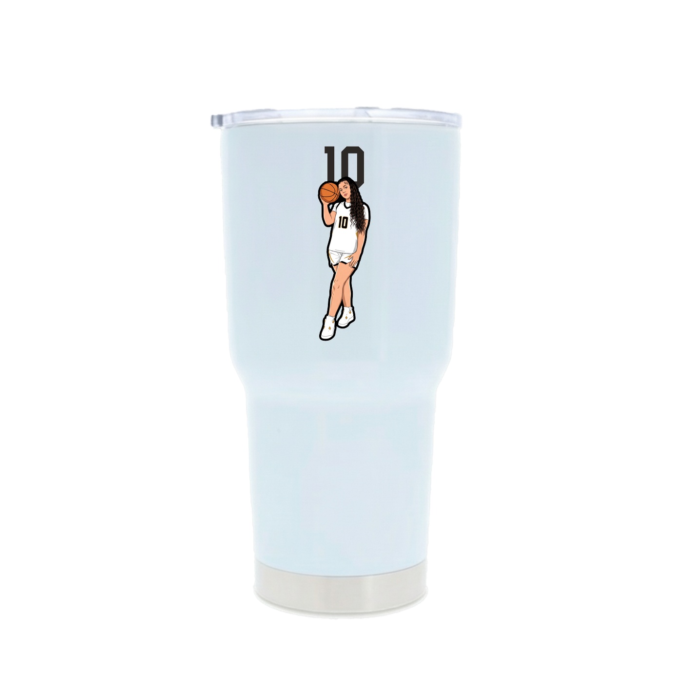 30oz Stainless Steel Tumbler — Number Top in White