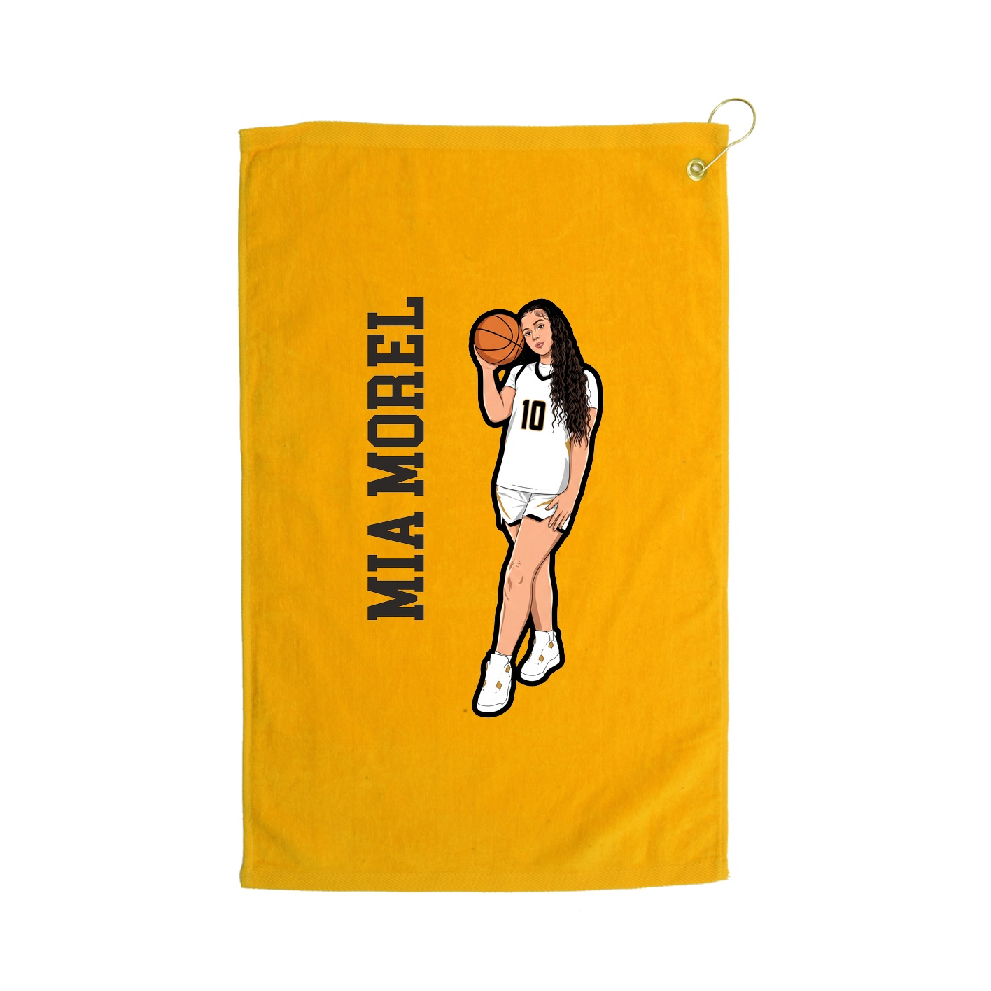 Golf Towel — Name Vertical in Gold