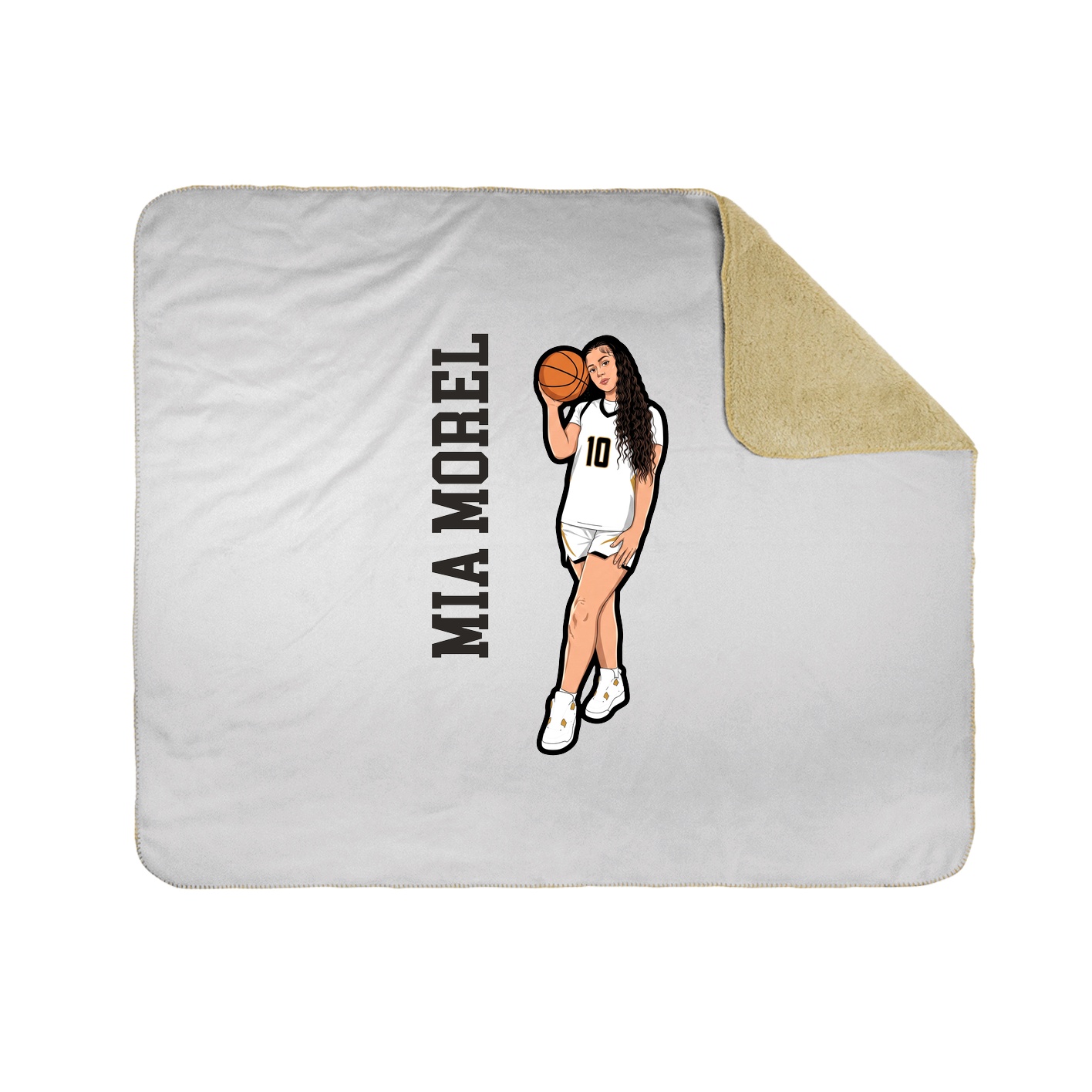 Throw Blanket — Name Vertical in White