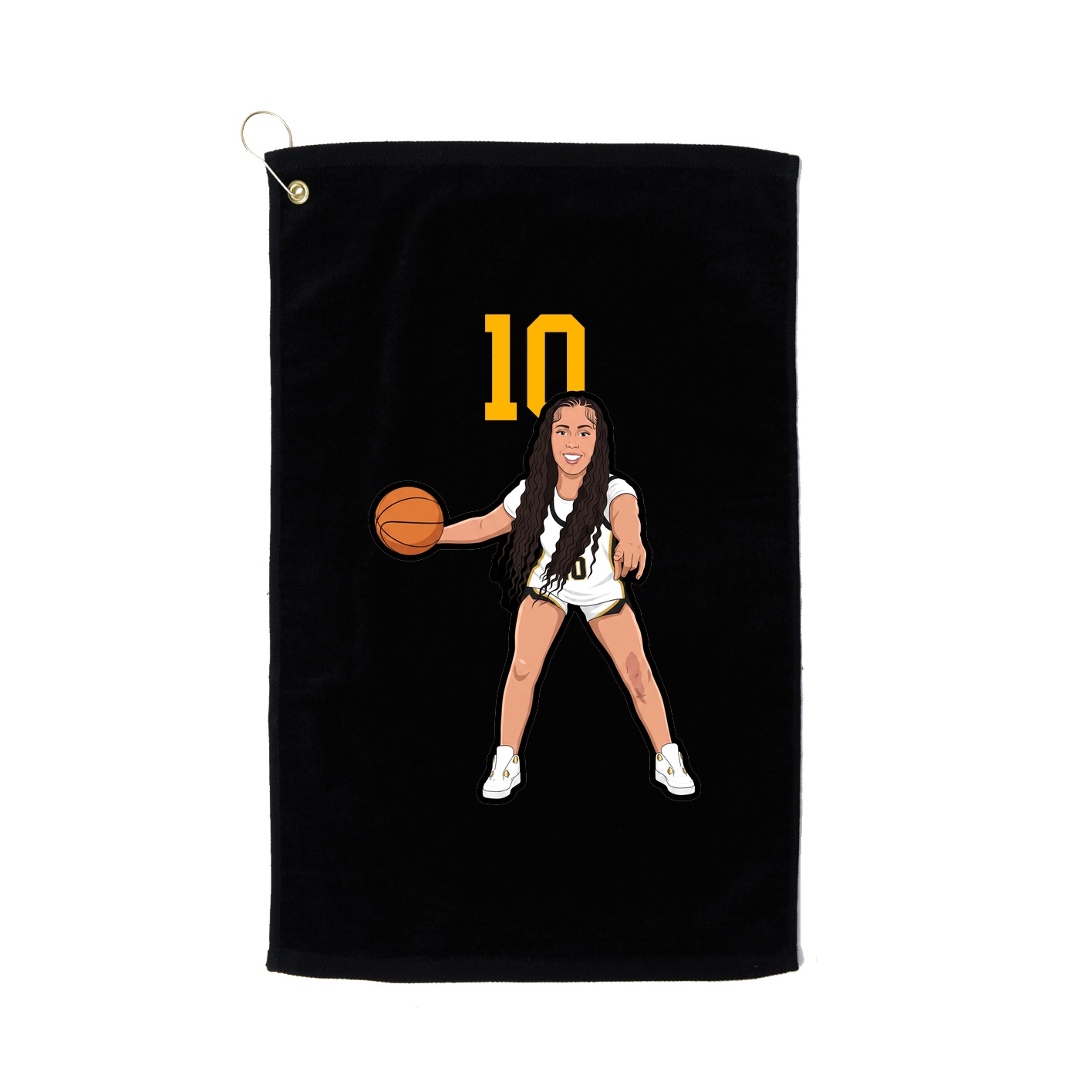 Golf Towel — Number Top in Black