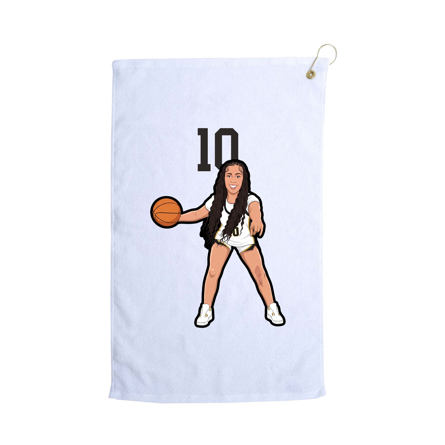 Golf Towel — Number Top in White
