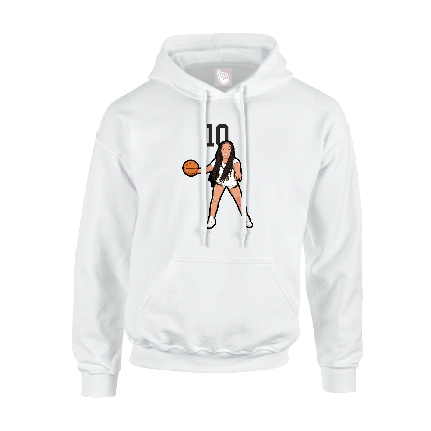 Hoodie — Number Top in White