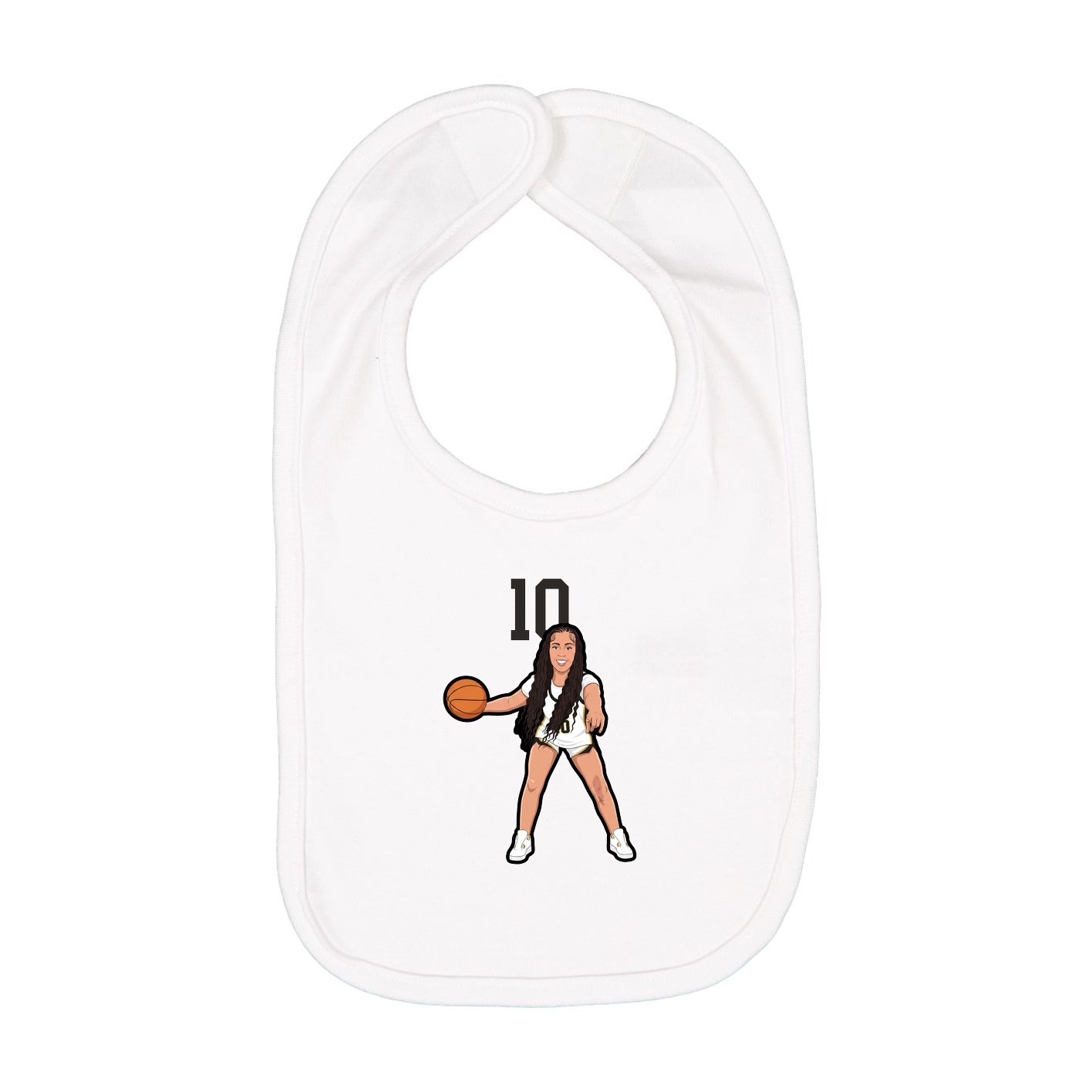 Infant Bib — Number Top in White