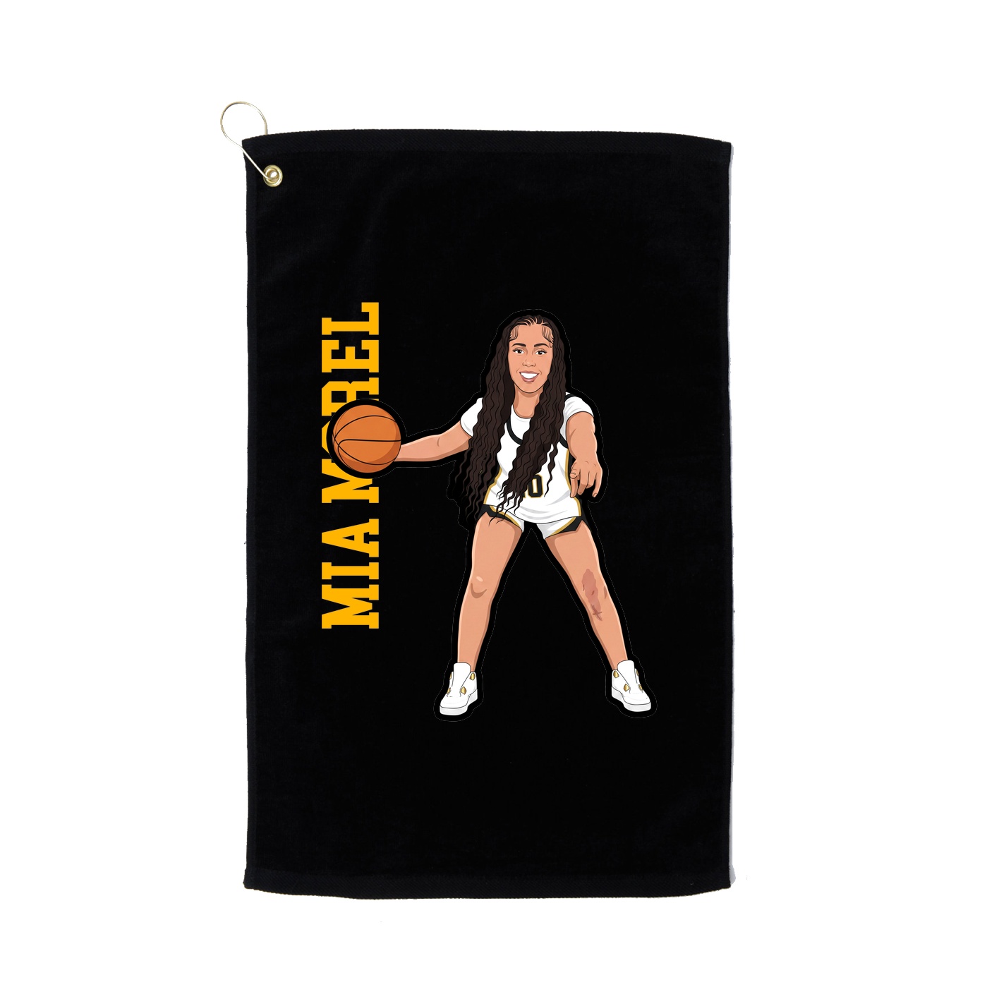 Golf Towel — Name Vertical in Black