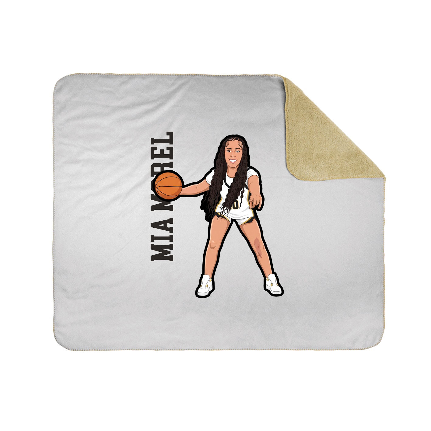 Throw Blanket — Name Vertical in White