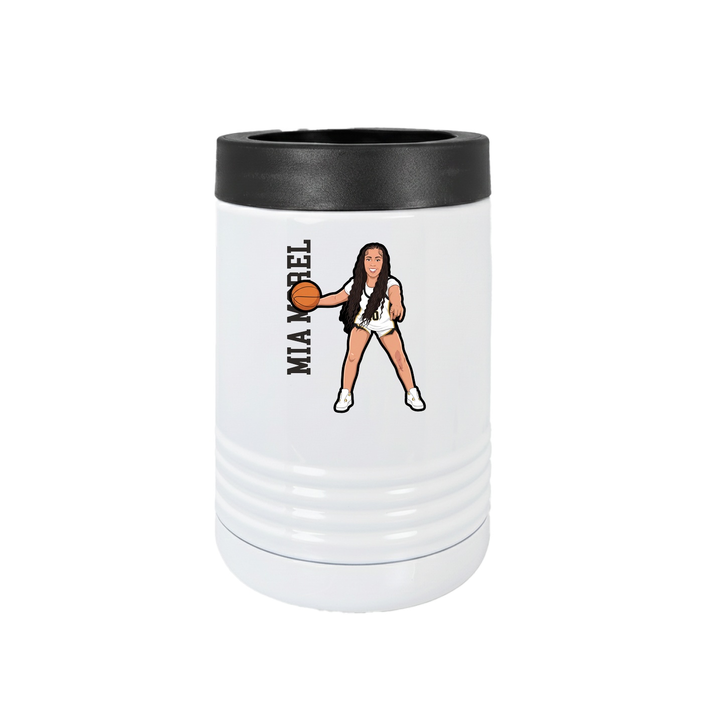 Beverage Holder — Name Vertical in White