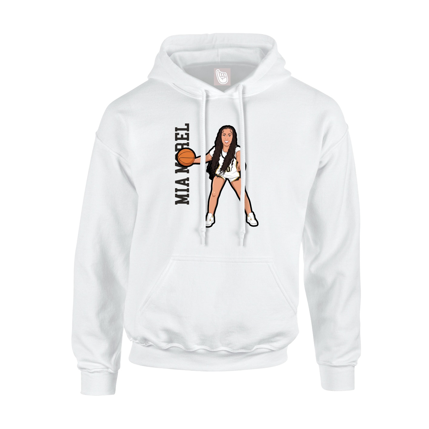 Hoodie — Name Vertical in White