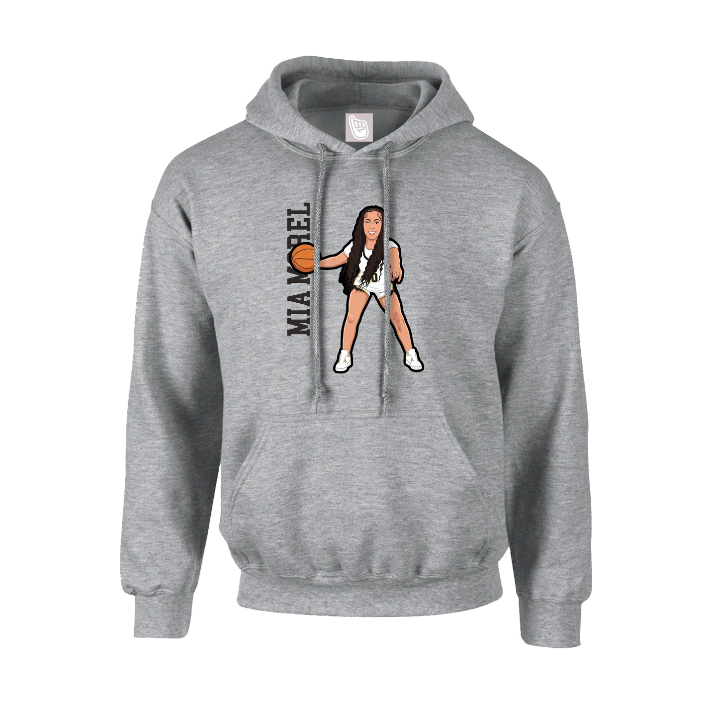 Youth Hoodie — Name Vertical in Grey