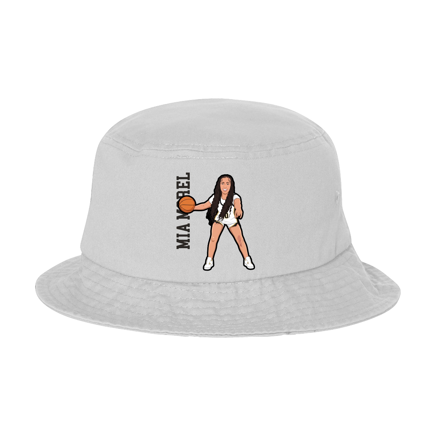 Bucket Cap — Name Vertical in White