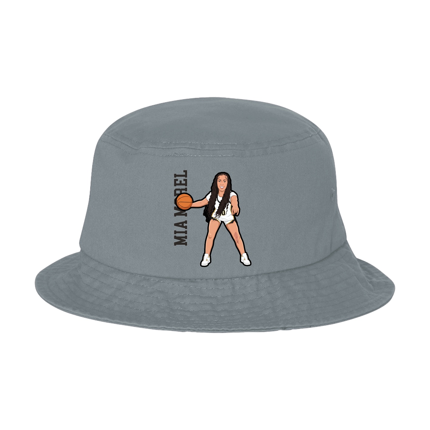 Bucket Cap — Name Vertical in Grey