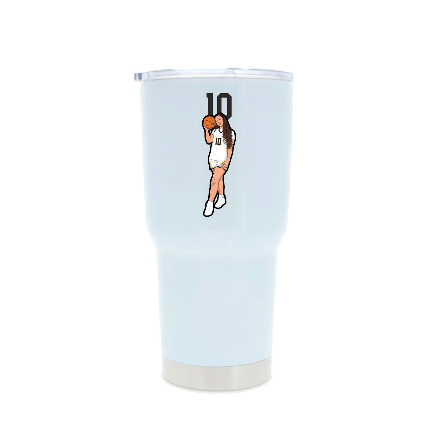 30oz Stainless Steel Tumbler — Number Top in White