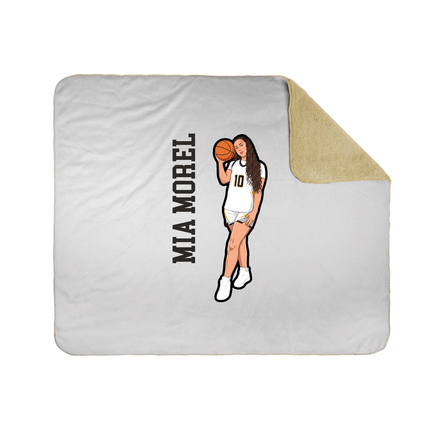 Throw Blanket — Name Vertical in White