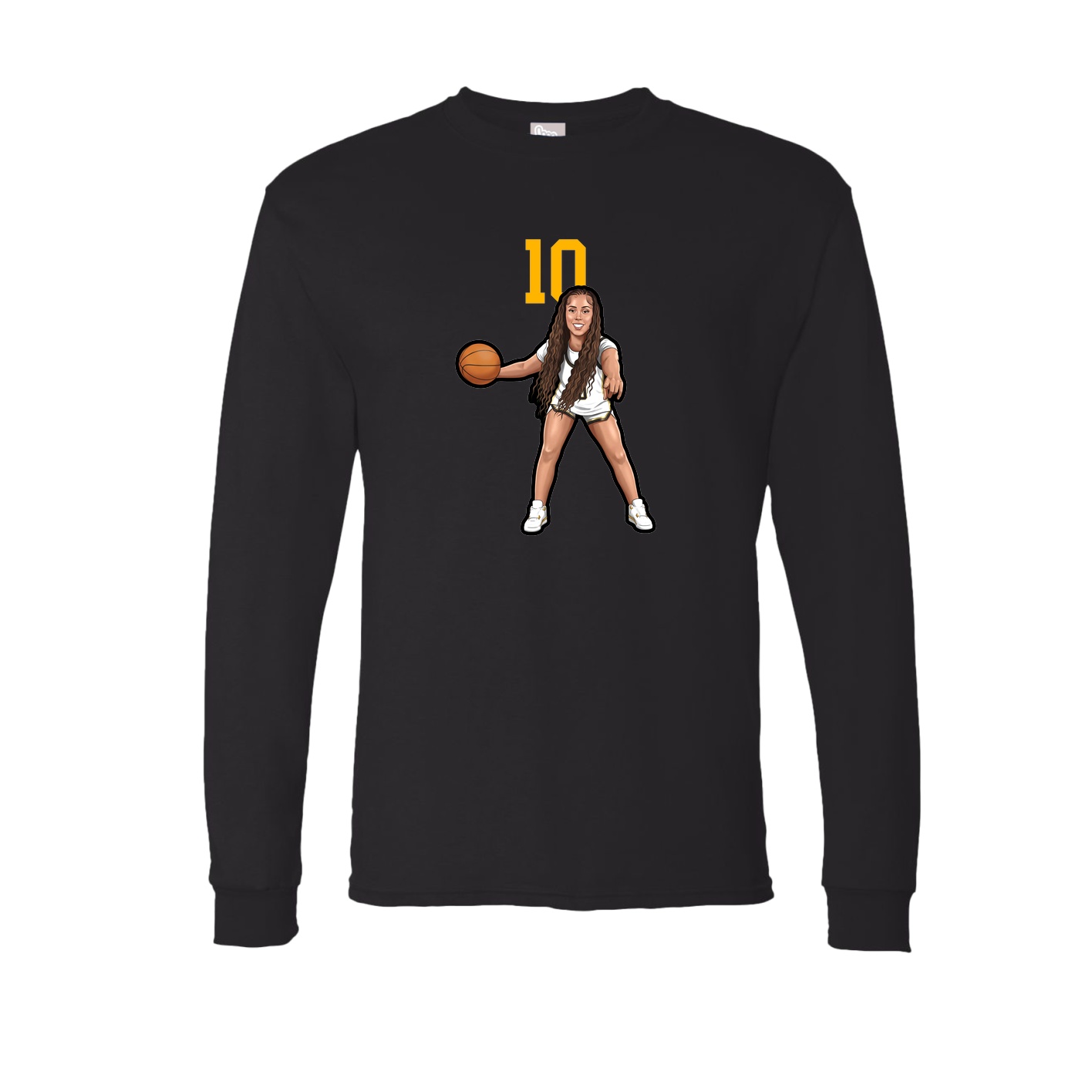 Long Sleeve Tee — Number Top in Black