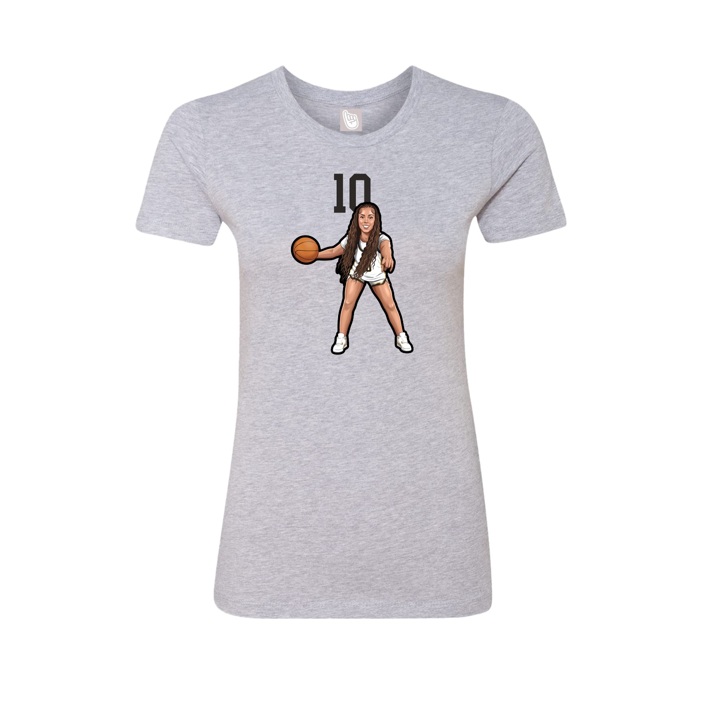 Fitted Women's Tee — Number Top in Grey