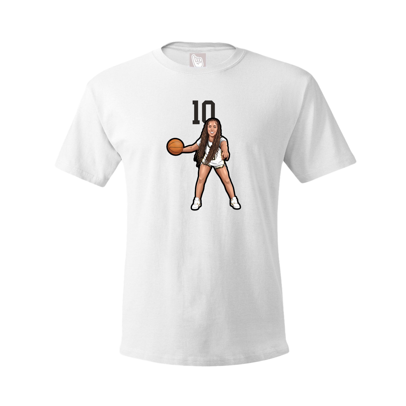 Youth Tee — Number Top in White