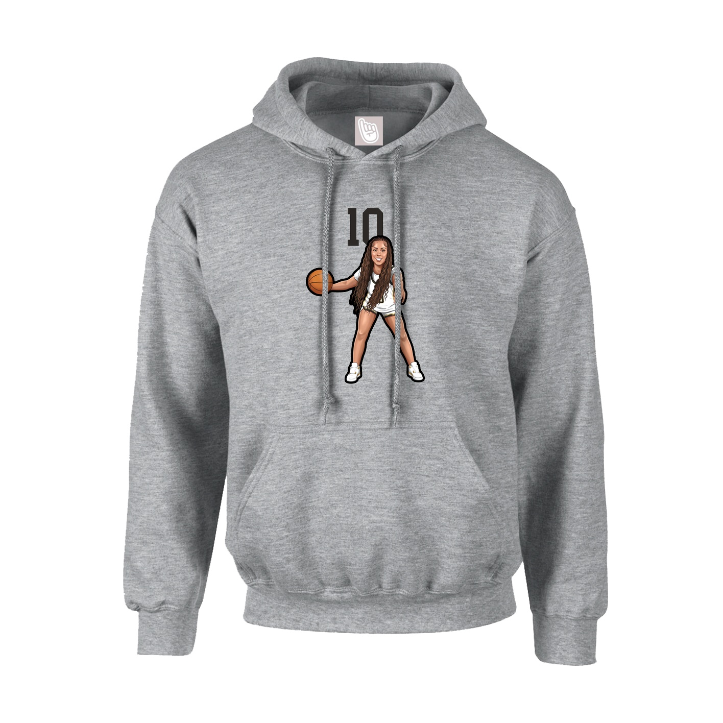 Hoodie — Number Top in Grey