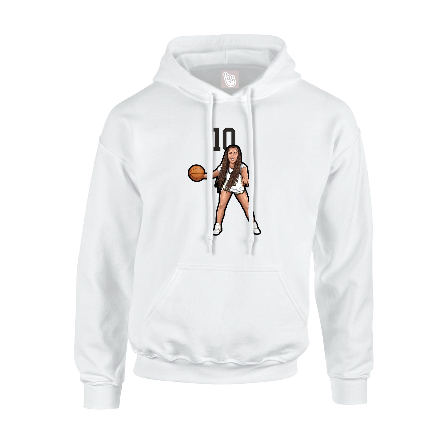 Youth Hoodie — Number Top in White
