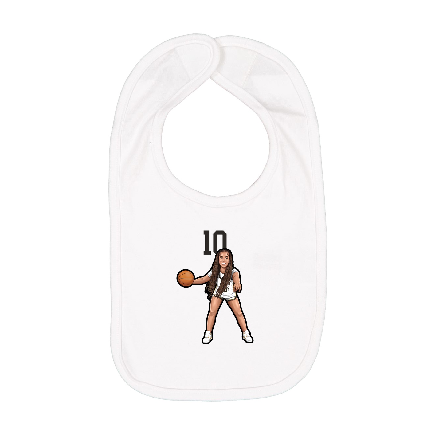 Infant Bib — Number Top in White