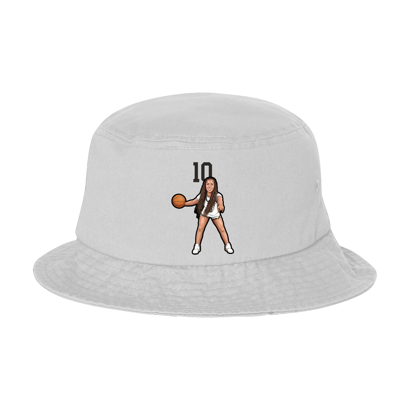 Bucket Cap — Number Top in White